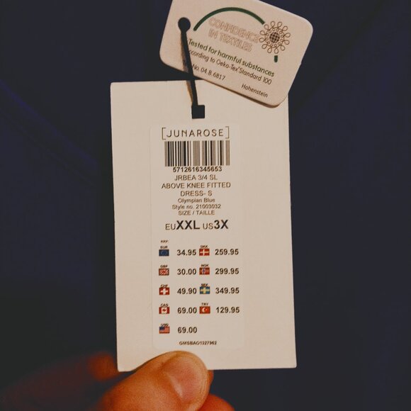 Junarose blue casual knee length dress - Picture 2 of 2